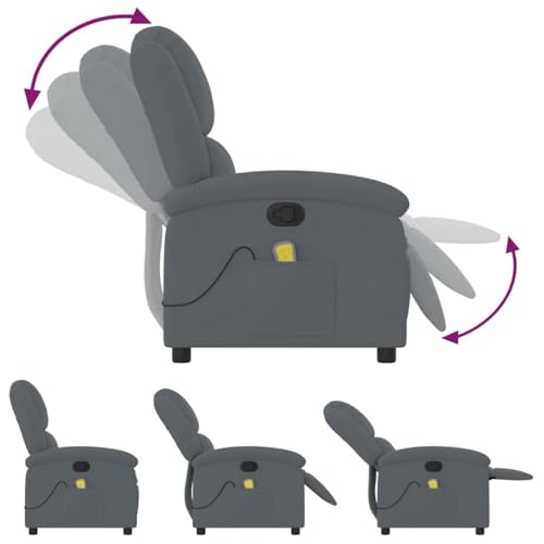 Sillón Confort Terciopelo Gris Oscuro Plegable miniatura 6
