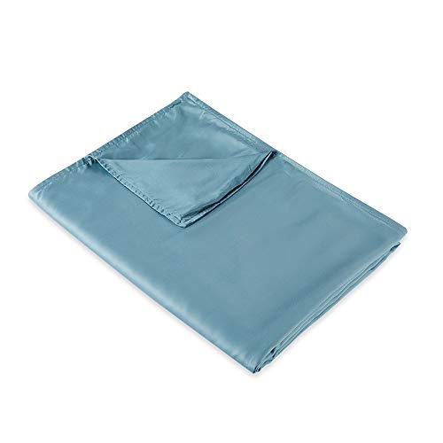 Weighted Idea Bamboo Weighted Blanket Cool Removable Duvet Cover 60''x80'' (100% Natural Bamboo, Sea Grass Blue)