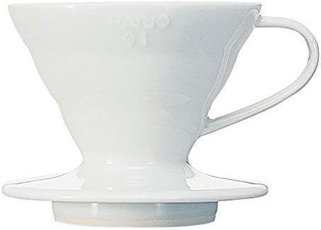 Hario V60 Ceramic Coffee Dripper Pour Over Cone Coffee Maker Size 01, White