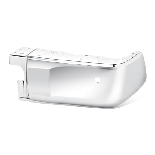 Auto Dynasty Rear Bumper End Caps Cover Compatible with 2014-2021 Toyota Tundra, Passenger Right Side, with Parking Sensor Holes, Polished Chrome Steel, TO1105123