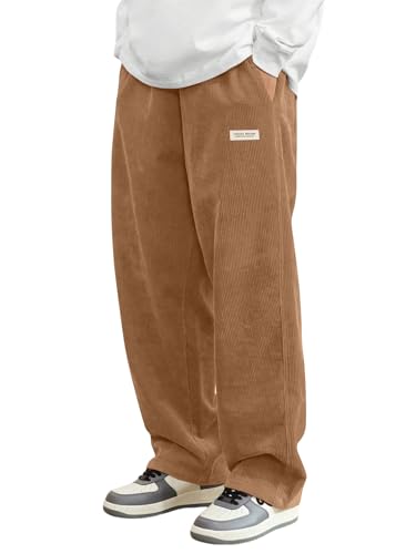 Image of ZAFUL Men's Corduroy Straight Leg Loose Fit Casual Pants
