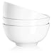 DOWAN 29 Ounces Porcelain Soup Bowls, 3 Packs, Stackable Round, White