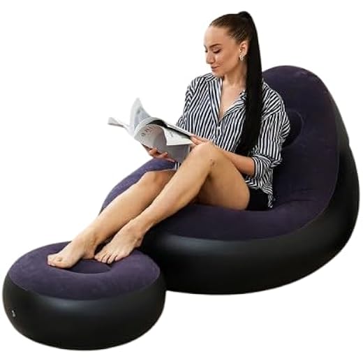 Inflatable Leisure Sofa Chair + Footstool