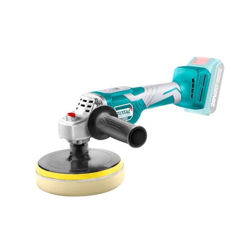 TOTAL - Lucidatrice a Batteria 20V Con Display LCD e Base da 150mm, Per Auto, Moto e Barche, Professionale Con Velocità Regolabile da 500 a 2800 g/min
