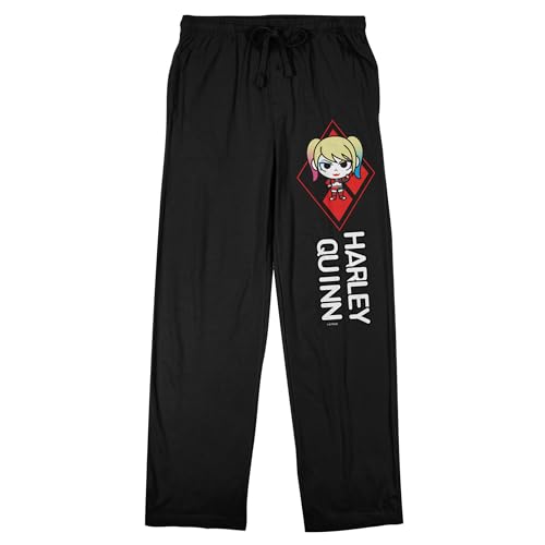 Bioworld Harley Quinn Chibi Character Men's Black Sleep Pants