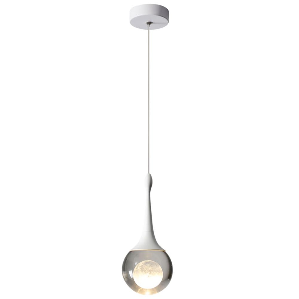SEMANHUAOZ Modern Crystal Galss Pendant Light Water Drop Single Head Hanging Lamp Aluminum Anti-Rust Hanging Light Bedroom Suspension Lamp for Living Room Hallway Kitchen Island(Size:1-Pack)