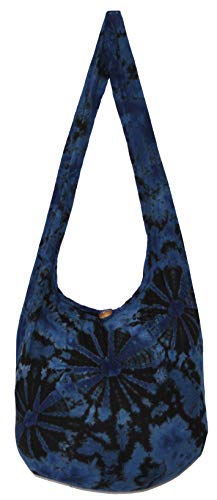 Image of TIE DYE Bohemian Hipster Hobo Boho Hippie Crossbody Bag Purse Black Tone 39 inch