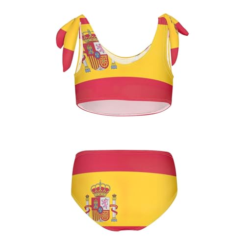 Spanish Flag Girls Kids Swimsuits Two Piece, 3-12T Chic Bikini2