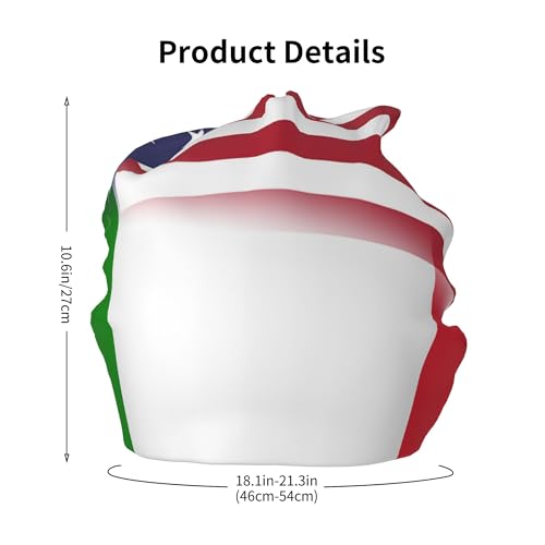 American Flag and Italian Flag Children Hip Hop Knitted Hat Kids Elastic Leisure Knit Cap Warm Sleep Beanies Black2