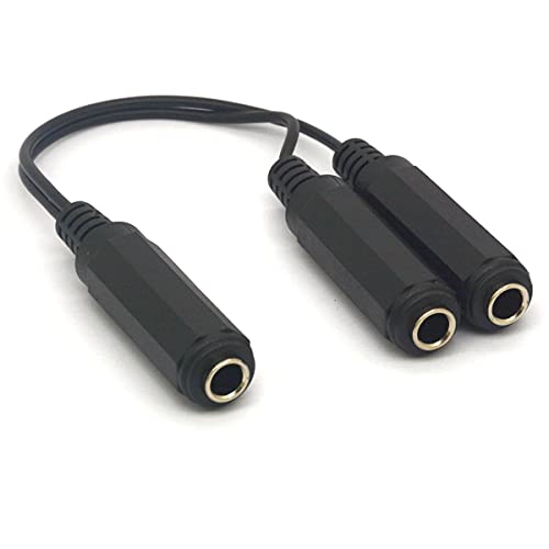 Cable divisor de audio 6.35mm, conector estéreo a doble TS