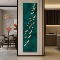 Tableau mural grue verte déco salon moderne cadre 20x60 - 3