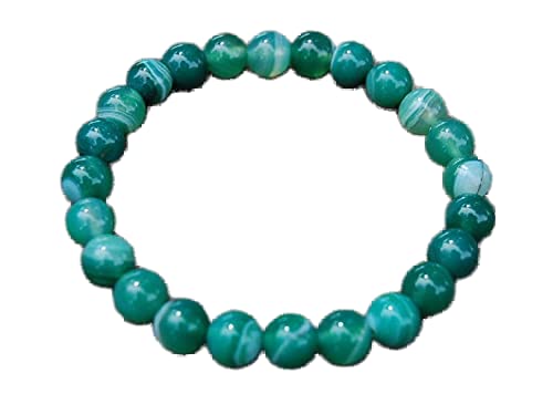 Bracelet agate verte de guérison spirituelle et prospérité 7 pouces