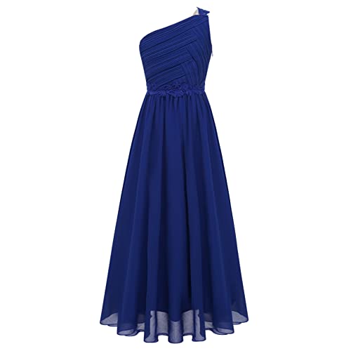Robe demoiselle d'honneur mariage fille en mousseline asymétrique fluide