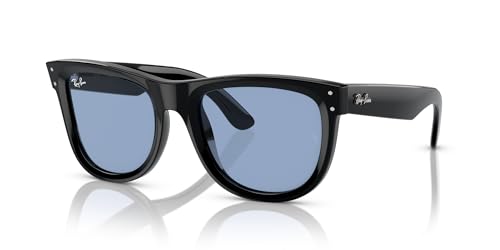 Ray-Ban RBR0502SF Wayfarer Reverse Low Bridge Fit Sunglasses, Black/Light Blue, 53 mm - image 2