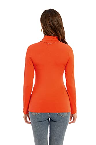 Image of Womens Long Sleeve Turtleneck T-Shirts Casual Lightweight Slim Fit Cozy Base Layer Top