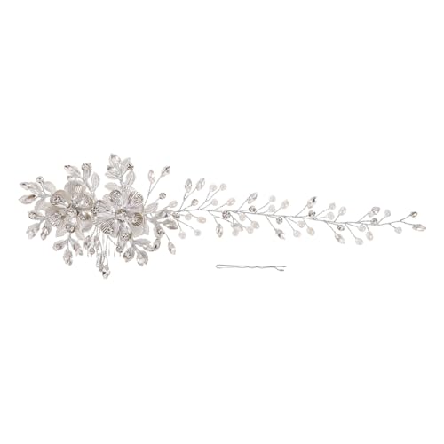 IWOWHERO ブライダルヘアコーム ラインストーンフラワーデザイン 快適フィット 結婚式用 髪飾り 女性と女の子向け パーティーや披露宴に