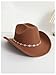 Verdusa Women's Western Cowboy Hat Rhinestone Wide Brim Cowgirl Hat Brown One-Size