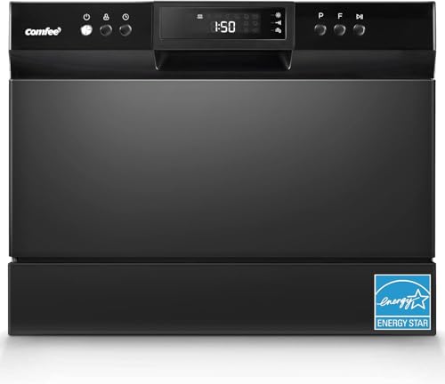 Comparison: Commercial Dishwasher 9 COMFEE’ Countertop Dishwasher, Energy Star Portable Dishwasher, 6 Place Settings & 8 Washing Programs, Speed, Baby-Care, ECO& Glass, Dish Washer for Dorm, RV& Apartment, Black