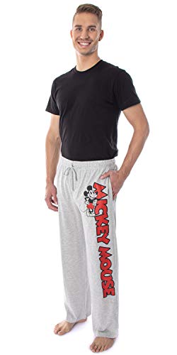 Disney Men's Mickey Mouse Character Classic Pose Loungewear Adult Sleep Pajama Pants