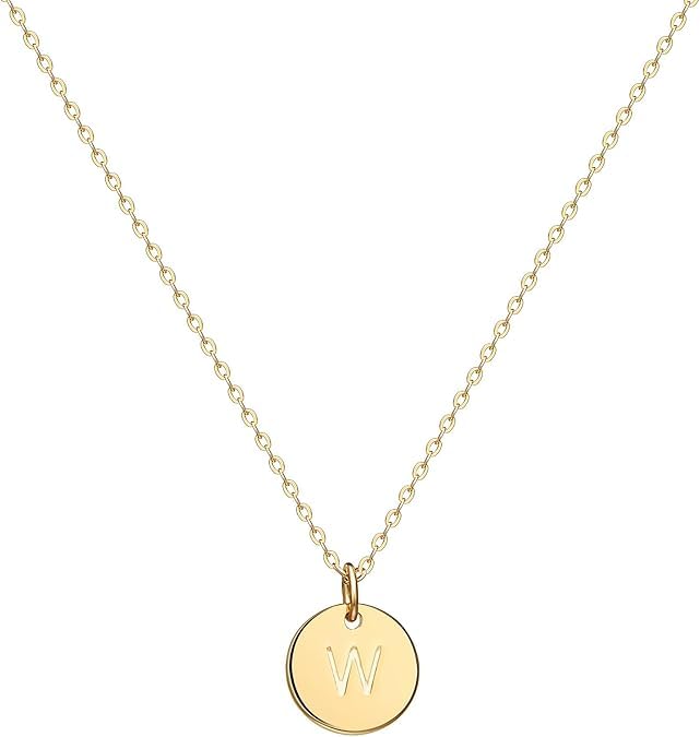 Jenosy Kette Gold Damen Kette mit Buchstaben Gold Personalisierte Kette mit Namen Gold Damen Zarte Buchstaben Kette Gold Hypoallergene 18K Vergoldete Kette Modeschmuck für Frauen und Mädchen
