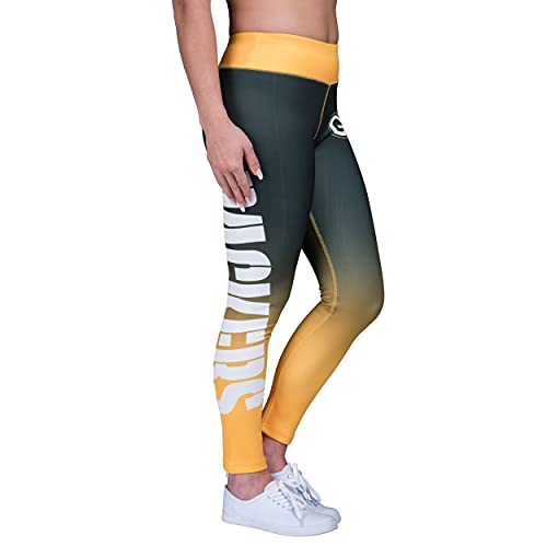 Forever Collectibles Green Bay Packers Gradient 2.0 Wordmark Legging - Womens Small