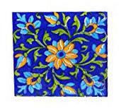 Shiv kripa Blue Art Pottery Ceramic Tiles (4 x 4 inch, Multicolour)-picture-21