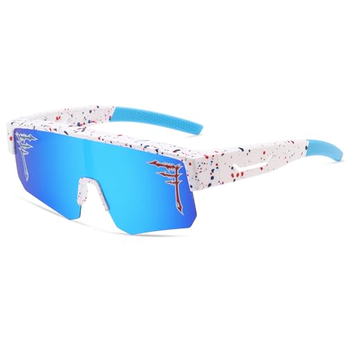 Image of FIXEROS Polarized Fit Over Glasses Sunglasses for Men Women Wrap Around Sports Goggles for Driving Cycling Fishing
