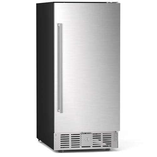 Kismile 82L Undercounter Refrigerator, Stainless Steel Undersink Fridge with Adjustable Temp Control & Digital Display,  - Detailed View