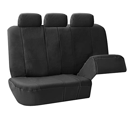 Fh Group Three Row Car Seat Covers Deluxe Leatherette With 8 Headrests, Airbag Compatible And Rear Split – Universal Fit For Cars Trucks & Suvs (Black) Pu007128 #TOP3