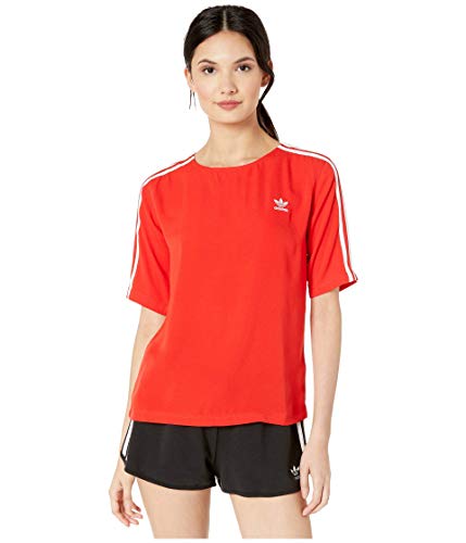 Amazon.com: adidas Originals 3-Stripes Back-Zip Tee Red XS