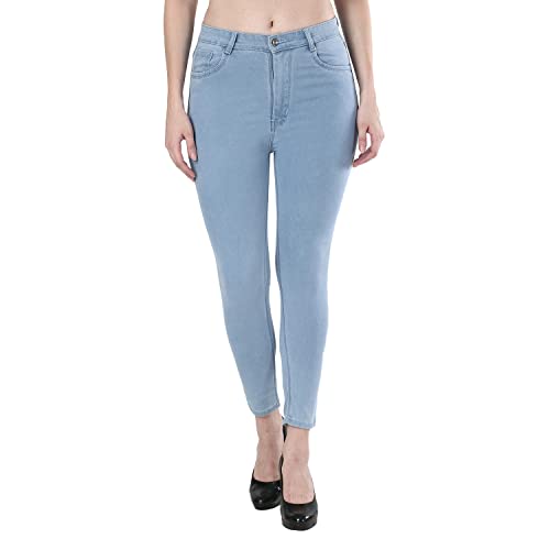 Qeboo Collection Women Jeans High Waist Ankle Length |Stretchable Denim Slim Fit Jeans for Girls