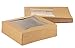 Juvale Kraft Paperboard Popup Window Box - Pack of 10 Brown Kraft Paperboard Pop-Up Window Box, Pastry & Cake Bakery Boxes with Plastic Window, 8 x 8 x 2.5 inches
