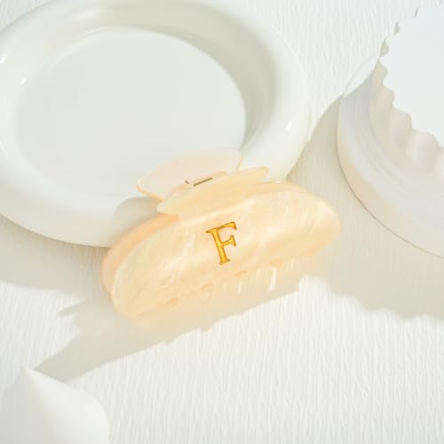 Image of LILIE&WHITE Acrylic Letter Hair Clips For Women Stylish F Initial Hair Claw Alphabet Hair Clip Fashion Glitter Monogram Claw Clip Elegant And Durable Hair Accessory Large Hair Clips F