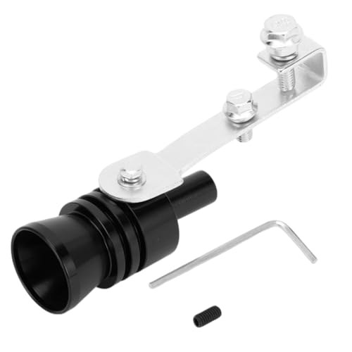 INFINAUTO Turbo Sound Muffler Pipe Whistle, Rear Tailpipe L Car Motorcycle Roar Maker Aluminum Black, 1 Set