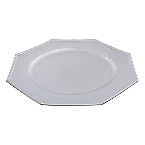 Platos de Carga Octagonales Plateados 13" Set de 6 miniatura 1