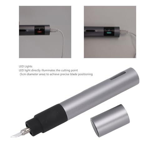 Gugxiom Cuchillo Cortador Ultrasónico de Mano, Herramienta de Corte Artesanal de 40 KHz con 50 Cuchillas de Repuesto, para Cortar Modelos Impresos en 3D, PVC, Cuero, Madera, Plástico,