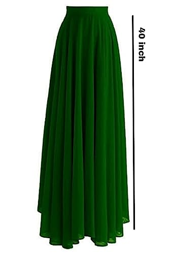 Image of Women's Full Length Georgette Long Skirt- Lehenga with 8 Meters Maxi Flare