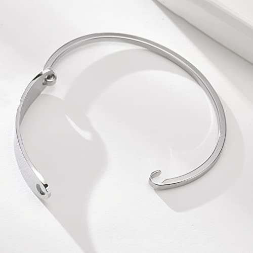 MEALGUET Medical ID Bracelet for Women : Stainless Steel Medical Alert Bangle Bracelet with Free Engraving4