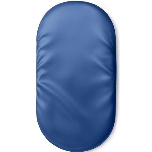 Image of Satin Bassinet Sheets Boy, Great for Baby Hair, Soft Silk Feeling Sheet for Bassinet Mattress & Pad, Gift for Newborn and Infant (Navy Blue)