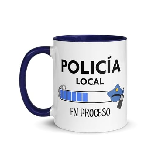 Kembilove Taza cerámica policia local - tazas de cafe - tazas originales para regalar - tazas desayuno 350ML – Policia Local en proceso