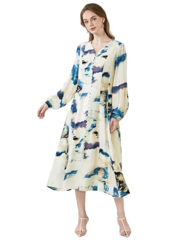 SIXDO G-Blue Woven Loose Dress, Effortlessly Elegant for Party and