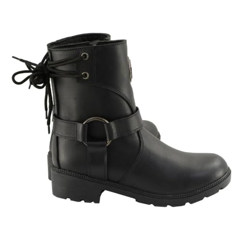 Milwaukee Leather Coleção de botas femininas de couro premium para motociclistas | MBL, Mbl9313-pret