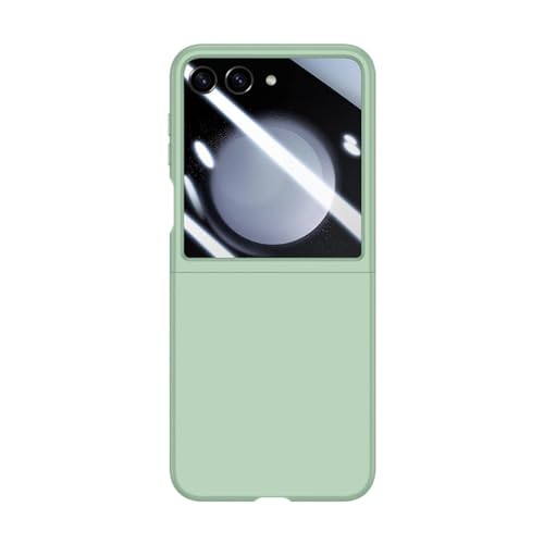 Coque Samsung Z Flip 5 mate anti-chute avec verre trempé vert clair
