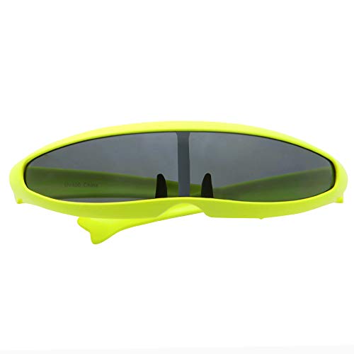 grinderPUNCH Neon Futuristic Narrow Sunglasses | Cyclops Costume Glasses Black Lens - Adult3