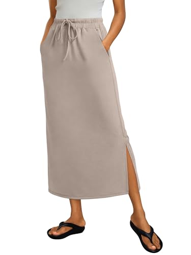Image of ANRABESS Casual Maxi Skirts for Women, High Waist, Summer, Drawstring, Ideal for Daily Wear, Office & Weekend Outings 2026