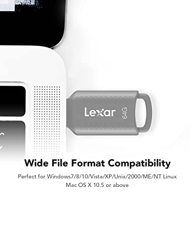 Image of Lexar V400 64GB USB 3.0 Flash Drive, Read Speed up to 100MB /s High Speed Reliable Thumb Drive, Portable Plug and Play USB Memory Stick for PC /Mac /Laptop /Desktop Computer /External Storage