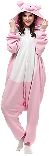 GANDBCOSECE Pigs Costume Onesie One-Piece Animal Pajamas Cosplay Costume Large