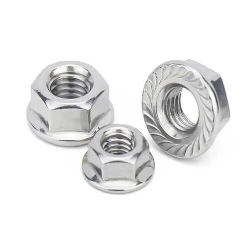Écrou de blocage à bride M12 en acier inoxydable 304 cranté tête hexagonale - 6