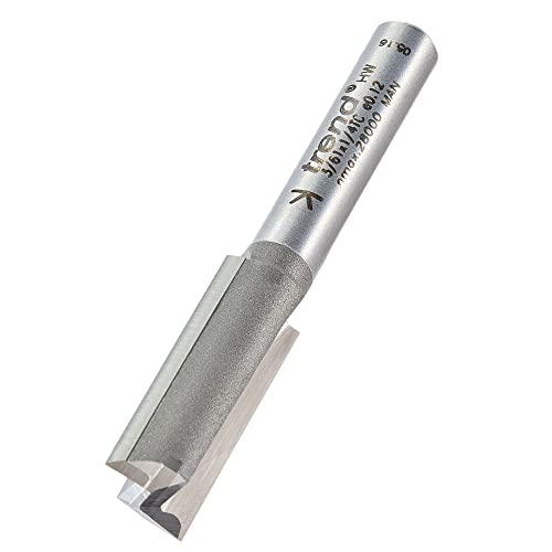 Trend Professional Straight Two Flute Router Cutter, 1/4 Inch Shank, 10mm Cut Diameter, 25mm Cut Length, Tungsten Carbide Tipped, 3/61X1/4TC
