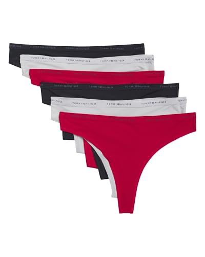 Tommy Hilfiger Women's Logo Waistband Micro Thong 6 Pack